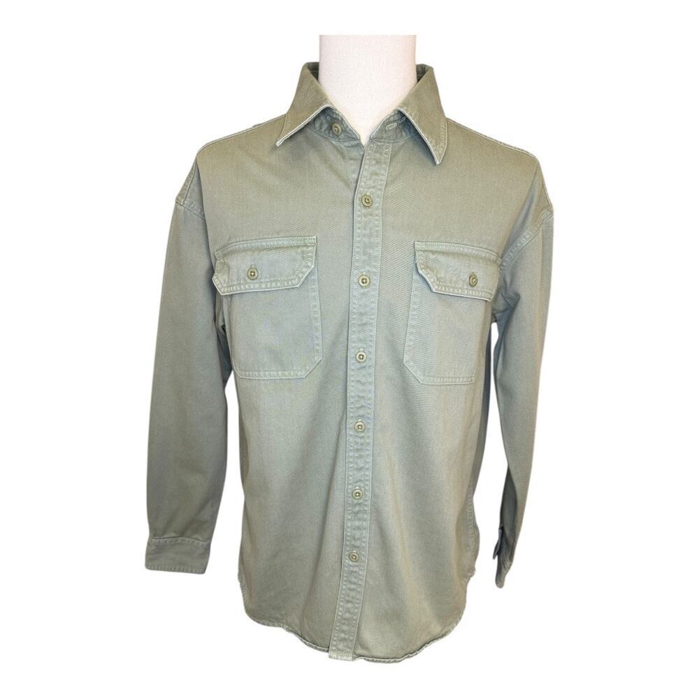 American Eagle Men's Green Long Sleeve Button-Up Shirt Size Medium Classic NWOT‎